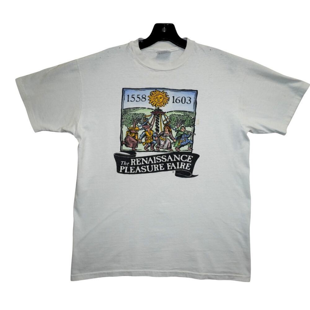Vintage 90s Renaissance Pleasure Faire Graphic Hanes Beefy-T Made in USA Size L